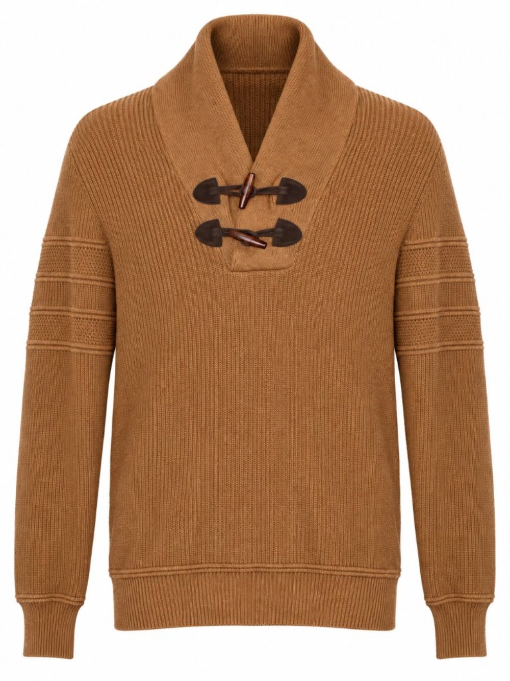 D-Lux Denim Brand Men’s Shawl Collar Toggle Sweater Size M Brown 100% Cotton